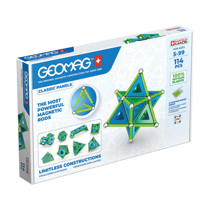 Classic Paneļi Pārstrādāti magnētiskie bloki 114 gab. GEOMAG GEO-473