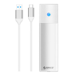M.2 SATA ulkoinen asemakotelo, Orico PWM2-WH-EP, USB-C, 5 Gbps (hopea)