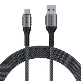 USB-A 3.1–USB-C Pikalatauskaapeli Lention CB-ACE-6A1M, 6A, 10 Gbps, 1 m (musta)