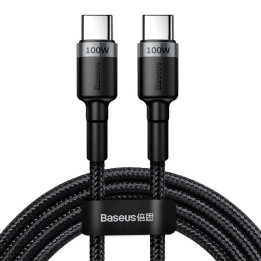 Baseus Cafule PD2.0 100 W zibspuldzes uzlāde USB C tipa kabelim (20V 5A) 2 m pelēks+melns