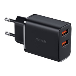 Mcdodo CH-5070 USB-A*2 verkkolaturi, 12W (musta)