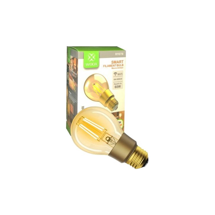WOOX R9078 Älykäs Smart żarówka filamentowa Retro WiFi LED 6W E27