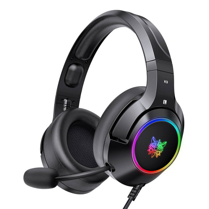 Žaidimų ausinės ONIKUMA K9 Black RGB
