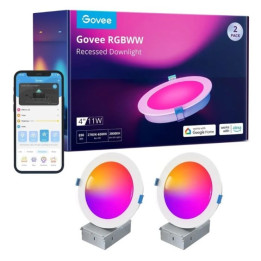 Govee B601B Smart LED upotettavat valot 2 kpl | Oprawa sufitowa LED | 4 kaapelia, RGBWW, Wi-Fi, Bluetooth