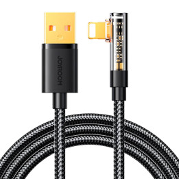 Joyroom-kaapeli Lightning katowy - USB-liitäntä, joka on siirretty danych 2.4A 1,2 m czarny (S-UL012A6)
