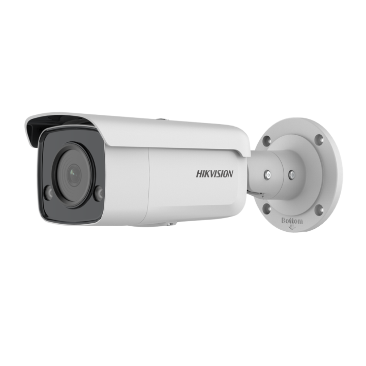 HIKVISION PRO DS-2CD2T47G2-L 4MP Bullet IP kamera ar PoE, IP67, 2.8mm objektīvu, 60m IR, balto gaismu, WDR 120dB, microSD līdz 5