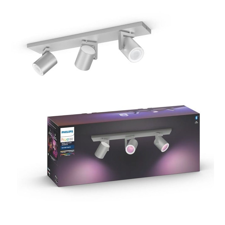 Philips Hue griestu lampa Argenta plāksnes/spirālveida alumīnija 3x5,7W