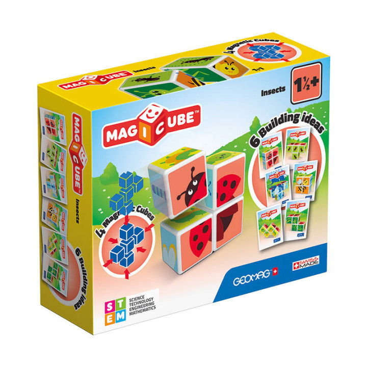 Магнитные блоки Magicube Printed Insects + карточки 7 шт. GEOMAG GEO-121
