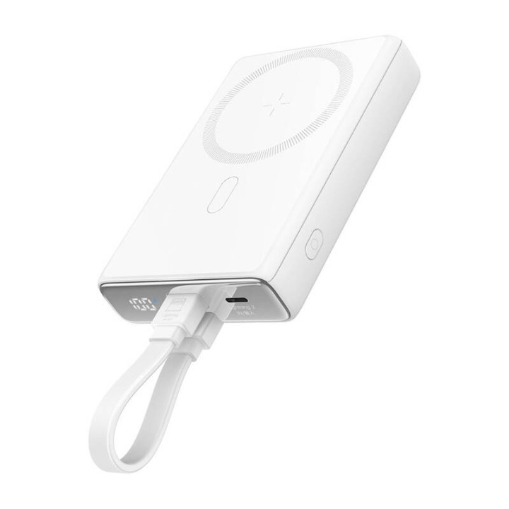 Joyroom magnētiskā jaudas banka ar statīvu JR-PBM01, 20W, 10000mA (balta)