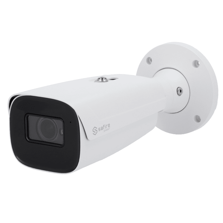 SAFIRE SMART SF-IPB585ZA-8I1 8MP 4K Bullet IP kamera su PoE, Wi-Fi, IP67, Varifocal 2.8-12mm, 70m IR, Audio I/O, microSD iki 256