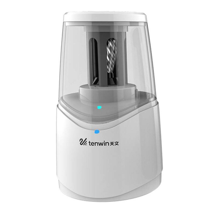 Uzlādējams spirālveida asmeņu zīmuļu asināmais Tenwin 8010-2 micro USB (balts)