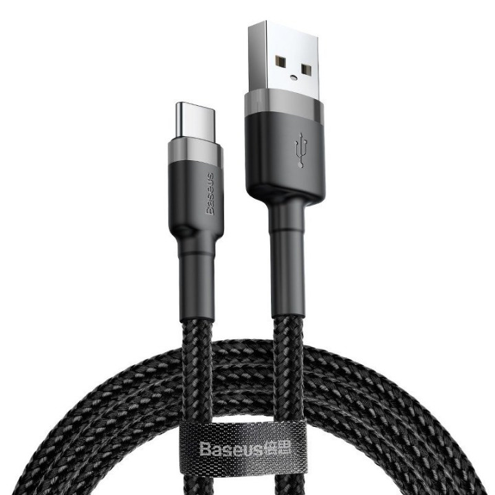 Кабель Baseus Cafule USB-C 2A 2м (Серый+Черный)