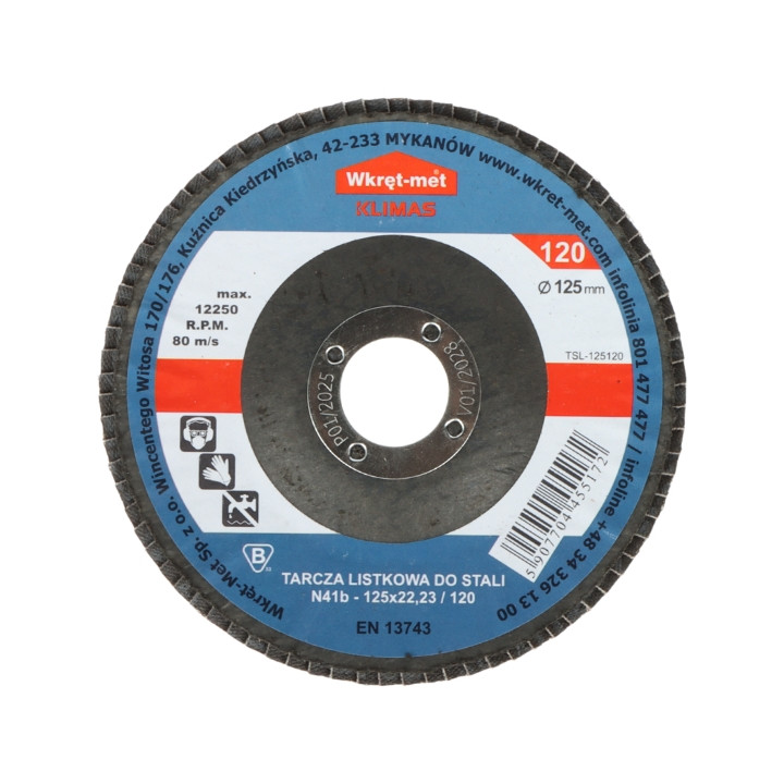 PLIENO DISKAS ATVARTU TSL-125120 125 mm WKRĘT-MET KLIMAS