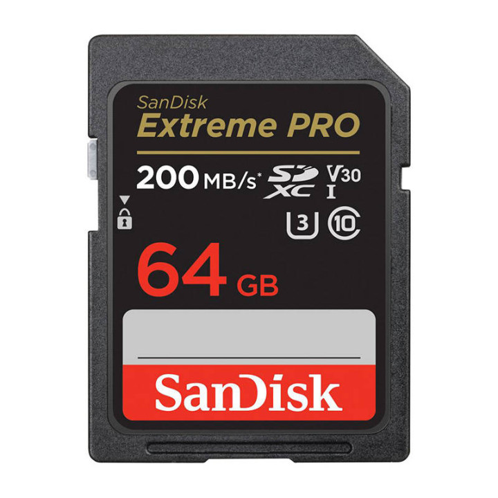 Atminties kortelė SANDISK EXTREME PRO SDXC 64GB 200/90 MB/s UHS-I U3 (SDSDXXU-064G-GN4IN)