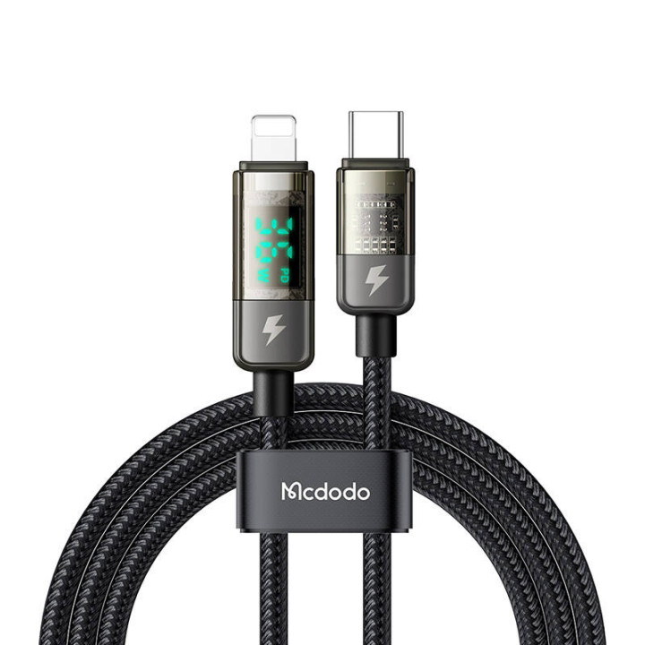 Mcdodo CA-3600 USB-C-Lightning-kaapeli, automaattinen virrankatkaisu, 36 W, 1,2 m (musta)