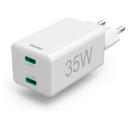 Hama mini 35W, PD/QC 3.0 (2X USB-C), valkoinen