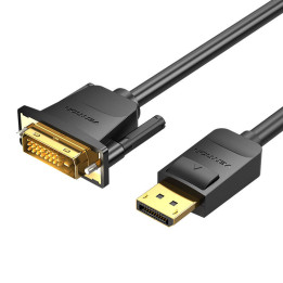 DisplayPort uz DVI (24+1) kabelis 2 m ventilācijas HAFBH 1080P 60Hz (melns)