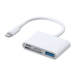 Lightning to USB OTG -sovitin Joyroom S-H142 SD-kortinlukija, microSD (valkoinen)