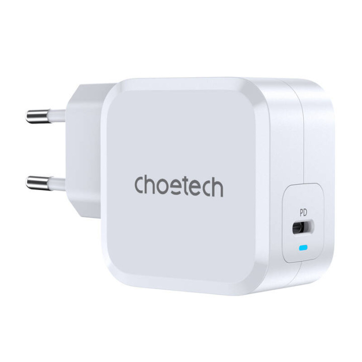 PD8007 USB-C PD45W maitinimo įkroviklis Choetech EU (balta)