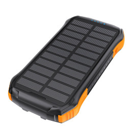 Choetech B659 aurinkoenergiapankki induktiivisella latauksella 2x USB 10000mAh Qi 5W (musta-oranssi)