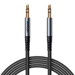 Joyroom SY-A09 AUX kabelis no 3,5 mm mini ligzdas līdz 3,5 mm mini ligzdai, pīts, 1,2 m (melns)