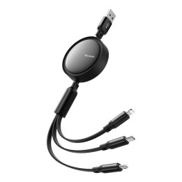 3in1 USB-USB-C / Lightning / Micro USB -kaapeli, Mcdodo CA-7256, 3,5 A, 1,2 m (musta)