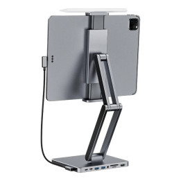 Dokstacija ar statīvu planšetdatoram/iPad, Invzi, MH03, Maghub, 3x USB-C, 2x USB-A