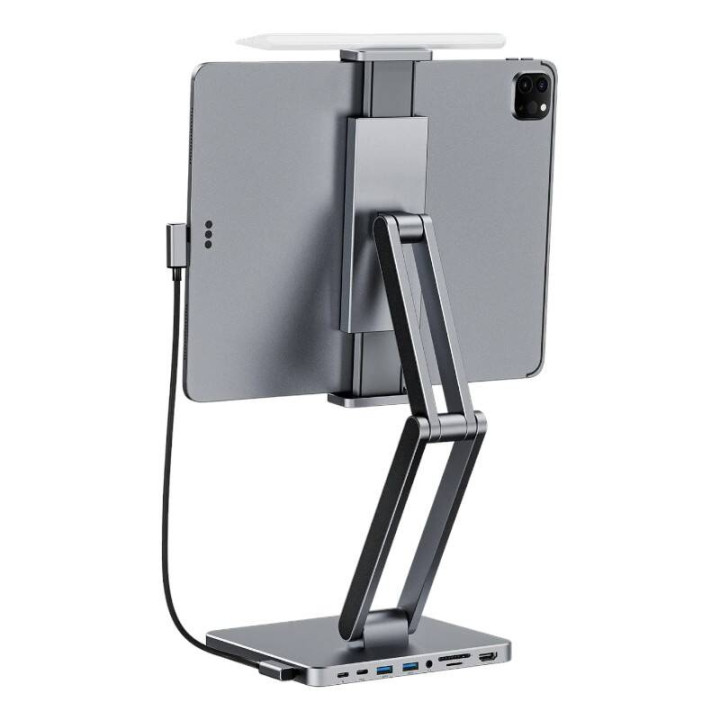 Dokstacija ar statīvu planšetdatoram/iPad, Invzi, MH03, Maghub, 3x USB-C, 2x USB-A