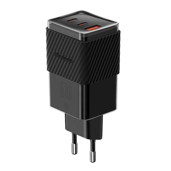 Lādētājs GaN 65 W Mcdodo CH-1501, 2x USB-C, USB-A (melns)
