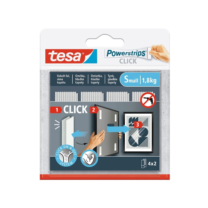 ITKRITTYVÄT KIINNITYSLIISTAT POWERSTRIPS-CLICK/SMALL TESA