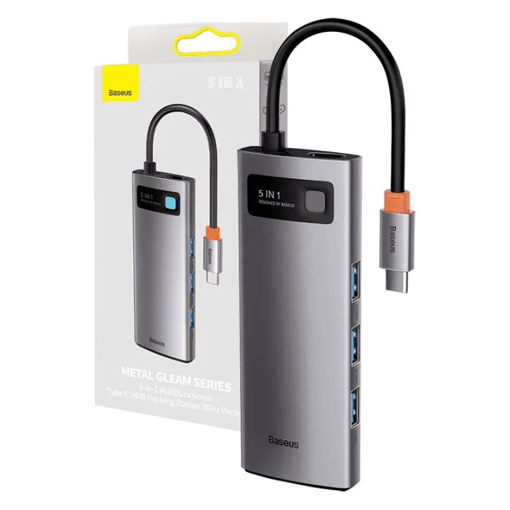 Baseus 5w1 USB-C na 3x USB 3.0 + HDMI + USB-C PD