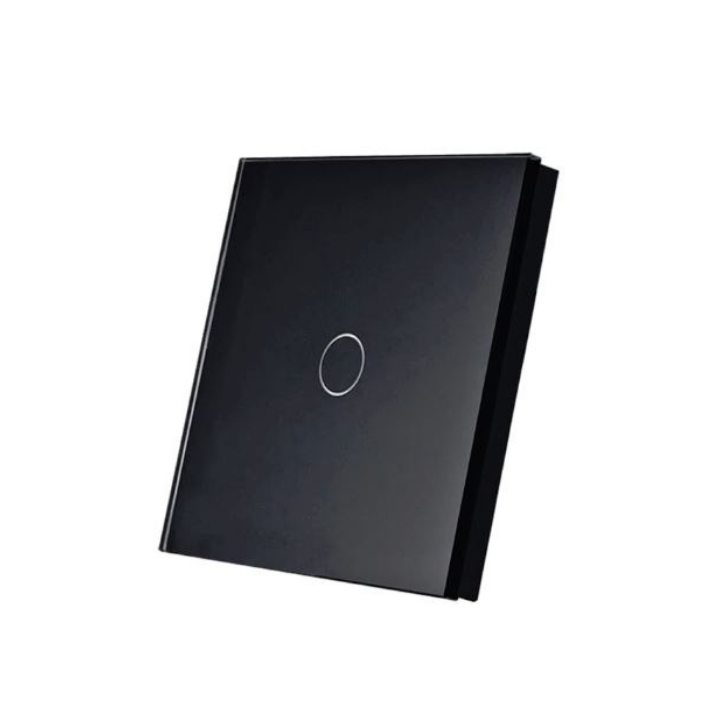 SmartWise TEREM1B Bluetooth (eWeLink-Remote) belaidis jutiklinis jungiklis, juodas, 1 mygtukas