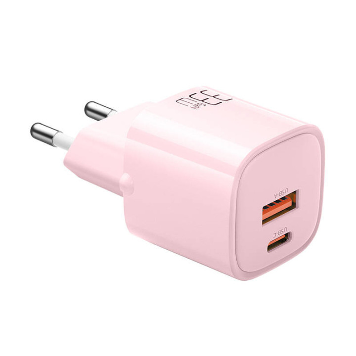 Laturi GaN 33W Mcdodo CH-0155 USB-C, USB-A (vaaleanpunainen)