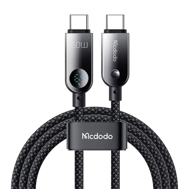 Mcdodo CA-4780 Кабель для передачи данных USB-C — USB-C, 60 Вт, 1,2 м (черный)