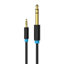 Audio kabelis TRS 3,5 mm līdz 6,35 mm Vention BABBI 3 m, melns