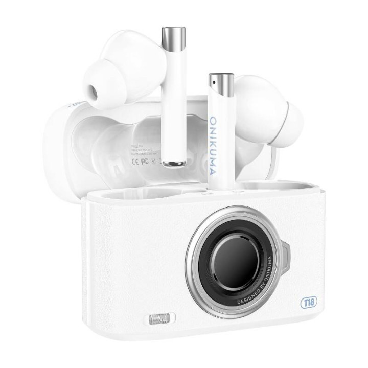 ONIKUMA T18 Bluetooth In-Ear ausinės Baltos