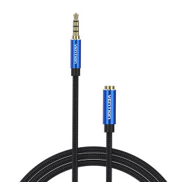 Kabeļa audio TRRS 3,5 mm vīrišķais līdz 3,5 mm sieviešu ventilācijas atvere BHCLG 1,5 m zils