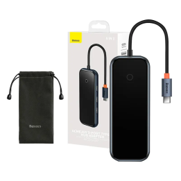 Hub 5in1 Baseus AcmeJoy -sarjan USB-C - 2xUSB 3.0 + USB 2.0 + USB-C PD + HDMI (tummanharmaa)