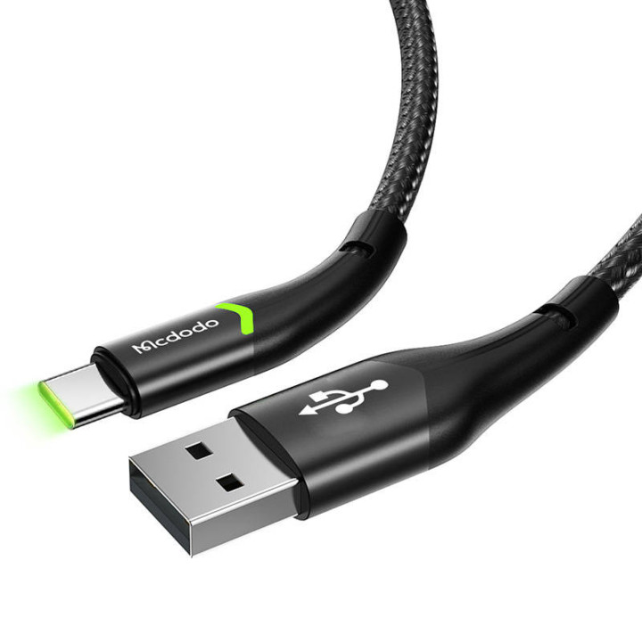 USB-USB-C Mcdodo Magnificence CA-7960 LED-kaapeli, 1 m (musta)