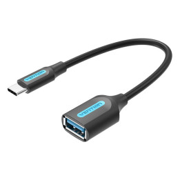 USB-C 3.1 vīrišķais-USB OTG kabeļa ventilācijas atvere CCVBB 0,15 m, 2A, melns