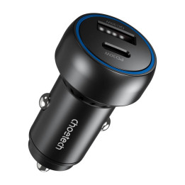 Choetech 60W 2xUSB-C+USB-A autolaturi (musta)