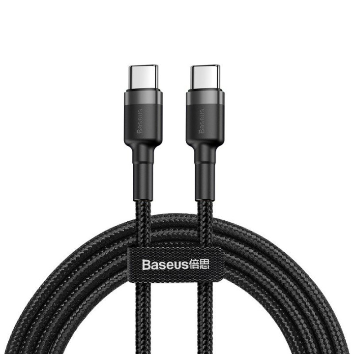 „Baseus Cafule“ kabelis USB-C PD 2.0 QC 3.0 60 W 1 m (juoda + pilka)