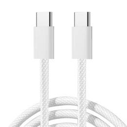 Joyroom S-A45 USB-C–USB-C-kaapeli, 60 W, punottu, 1 m (valkoinen)