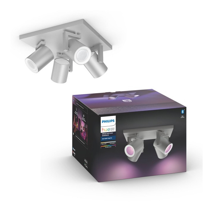 Philips Hue griestu lampa Argenta plāksnes/spirālveida alumīnija 4x5,7W