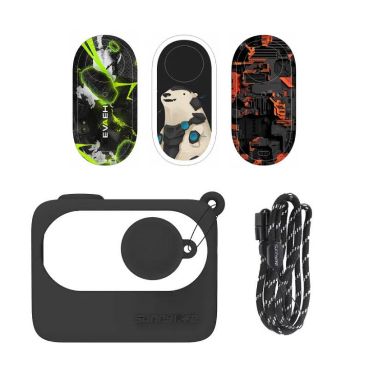 Aizsargmaciņš Sunnylife priekš Insta360 GO 3 Black ar uzlīmēm