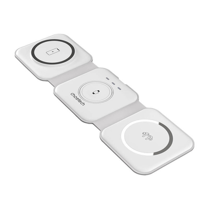 Choetech T588-F 3in1 magnētiskais bezvadu lādētājs 15 W (balts)