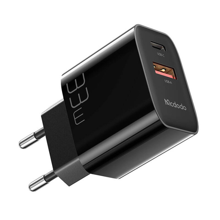 Lādētājs GaN 33 W Mcdodo CH-0921 USB-C, USB-A (melns)