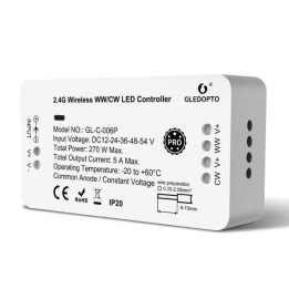 Gledopto Zigbee Pro WW/CW (CCT) LED-ohjain (Zigbee+RF) 12V-54V DC