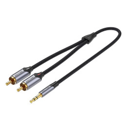 Garso laidas nuo 2xRCA iki 3,5 mm ventiliacija BCNBD 0,5 m (pilka)