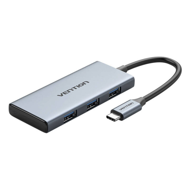 USB-C - HDMI, 3x USB 3.0, SD, TF Hub Vention TOOHB 0,15 m harmaa